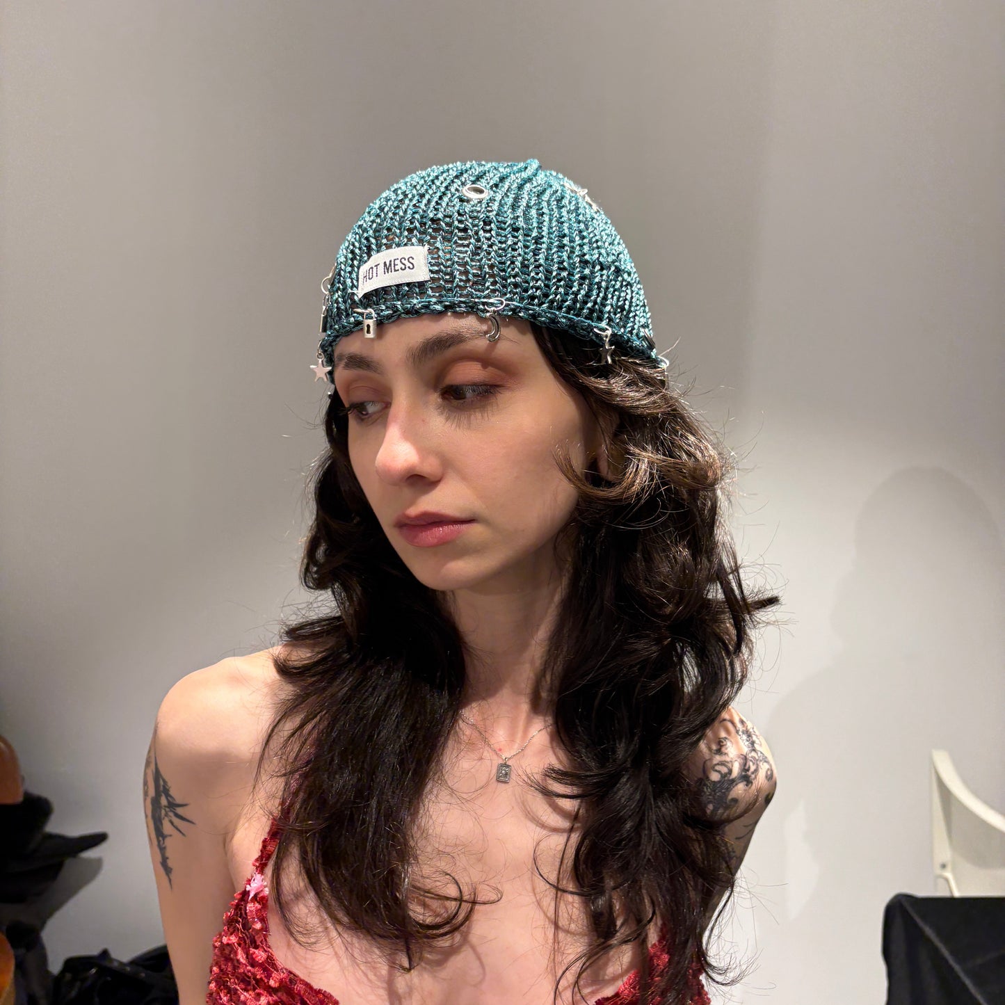 TEAL Mesh Knit Hat