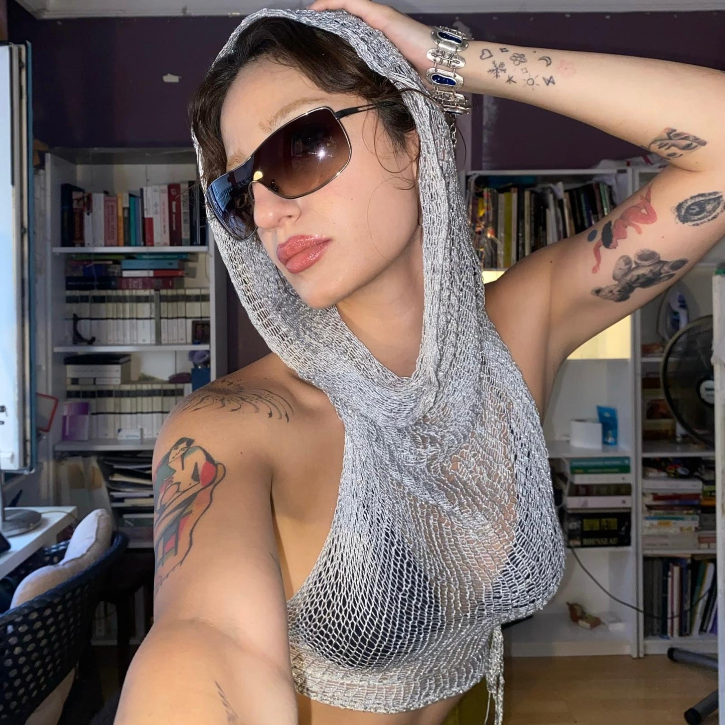 Silver Knit Crop Top