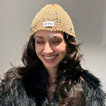 Sand Mesh Knit Hat