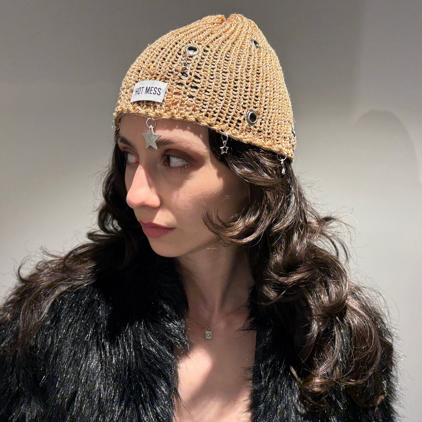 Sand Mesh Knit Hat