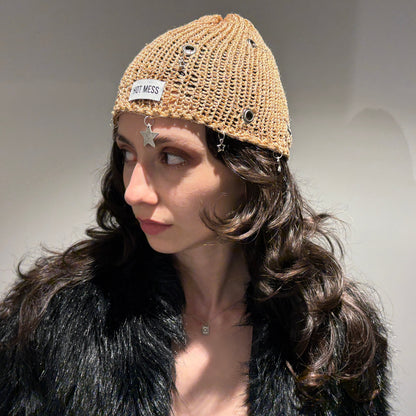 Sand Mesh Knit Hat