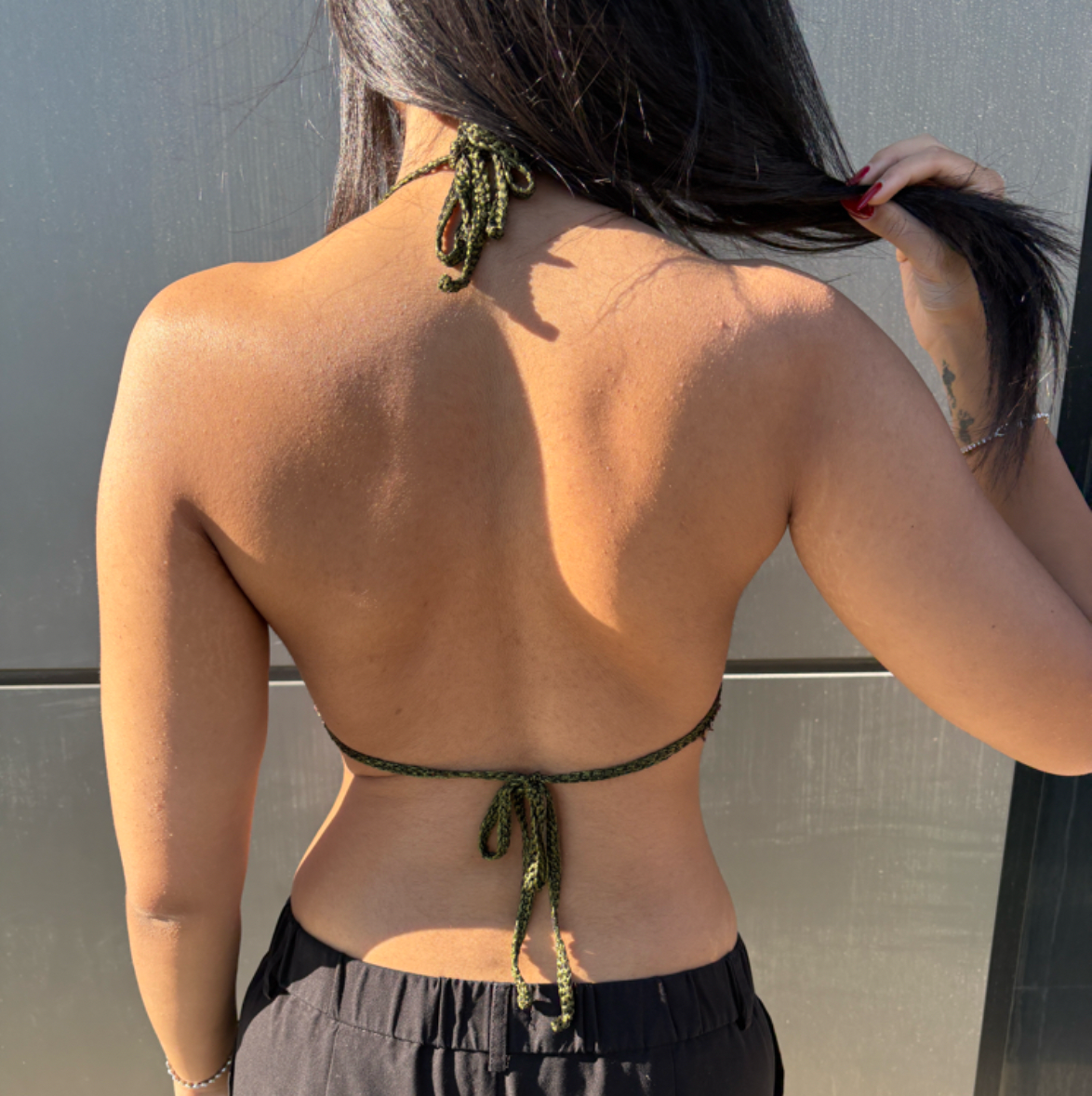 Layered Green Bikini Top