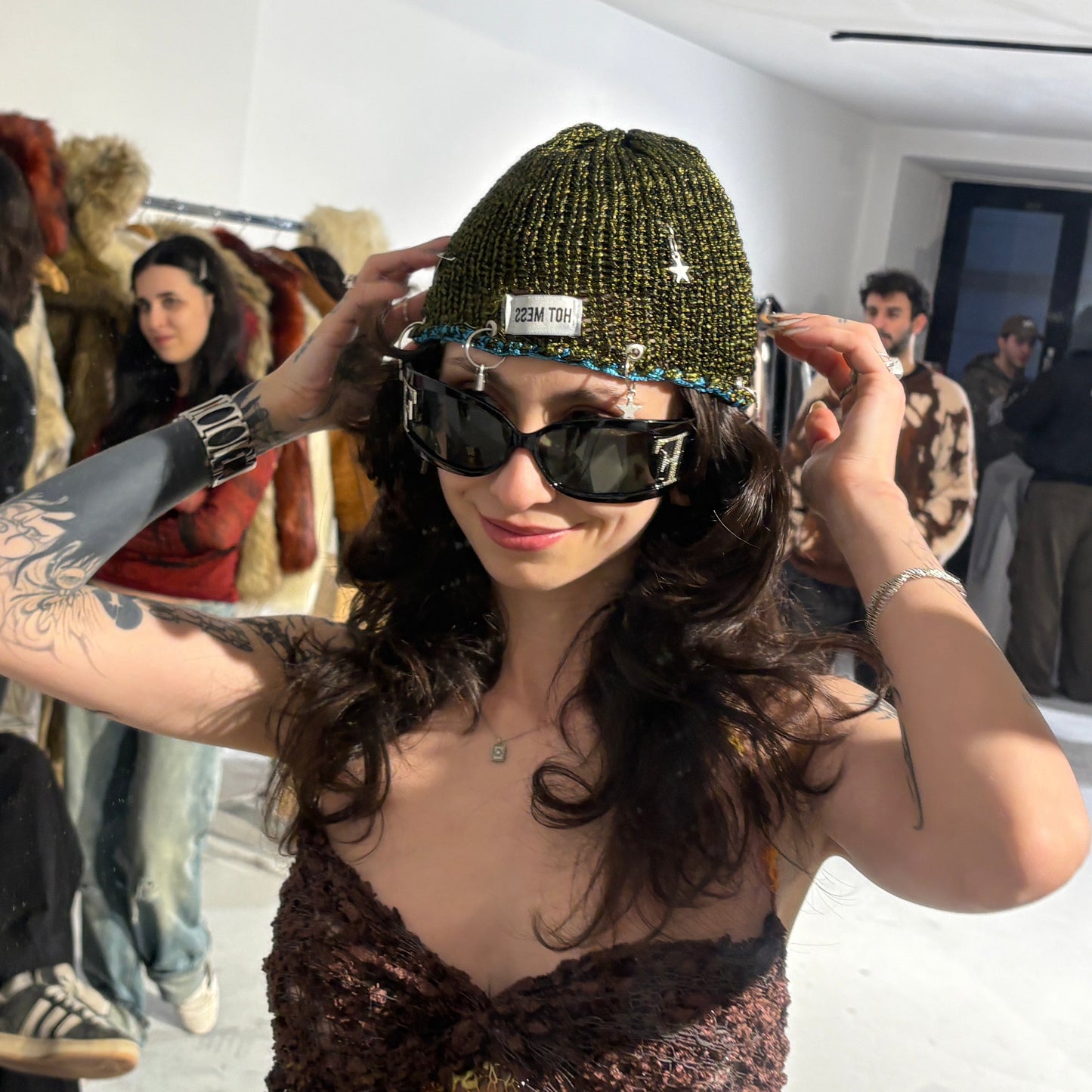 Moss Mesh Knit Hat