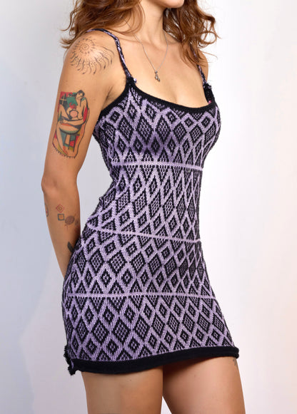 Violet Motif Slip Dress