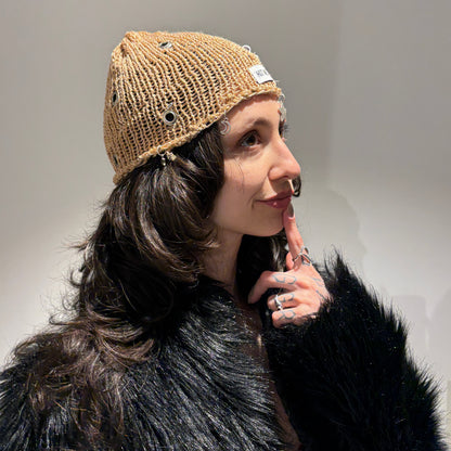Sand Mesh Knit Hat