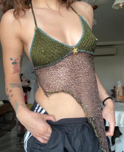 Layered Green Bikini Top