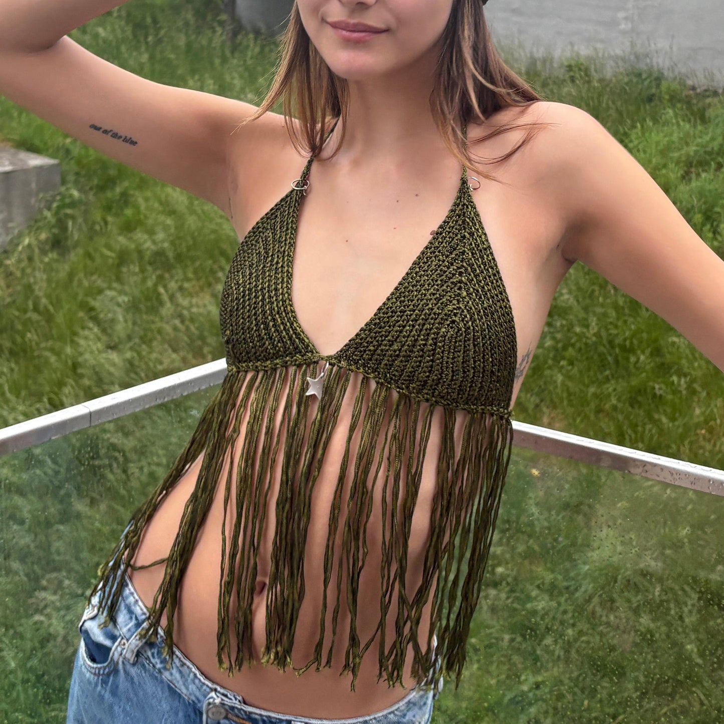 Moss Fringe Top