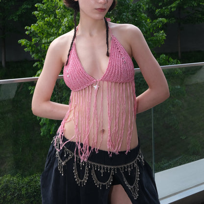 Pink Fringe Top