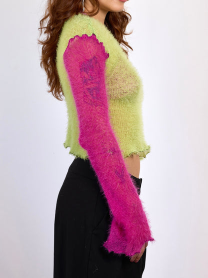Lime Shock Knit Sweater