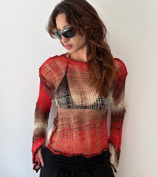 Lav Messy Knit Sweater