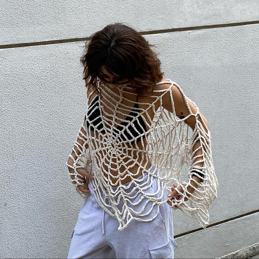 SPIDER WEB KNIT SWEATER