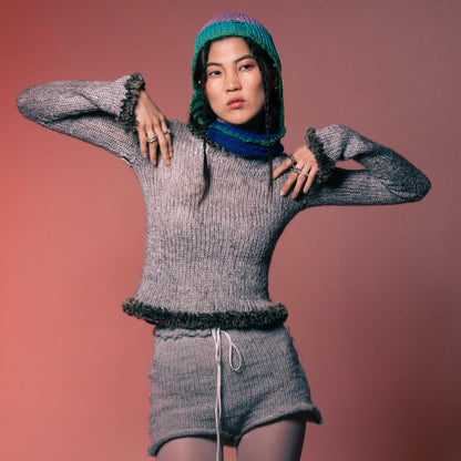 Grey Fur Knit Sweater
