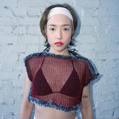 Metallic Red Ivy Top