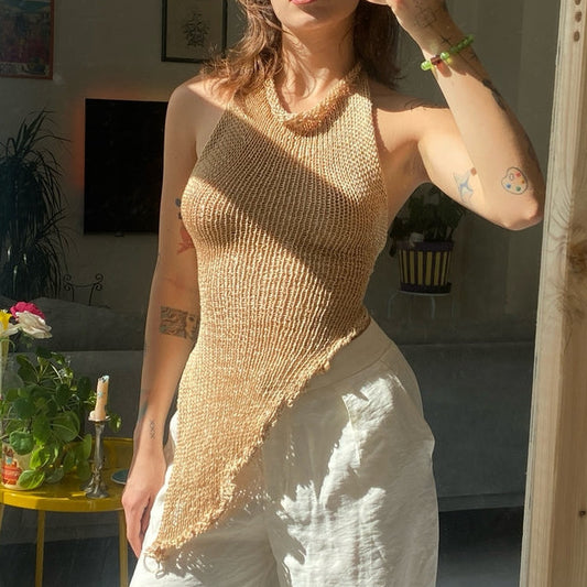 Corset Gold Knit Top
