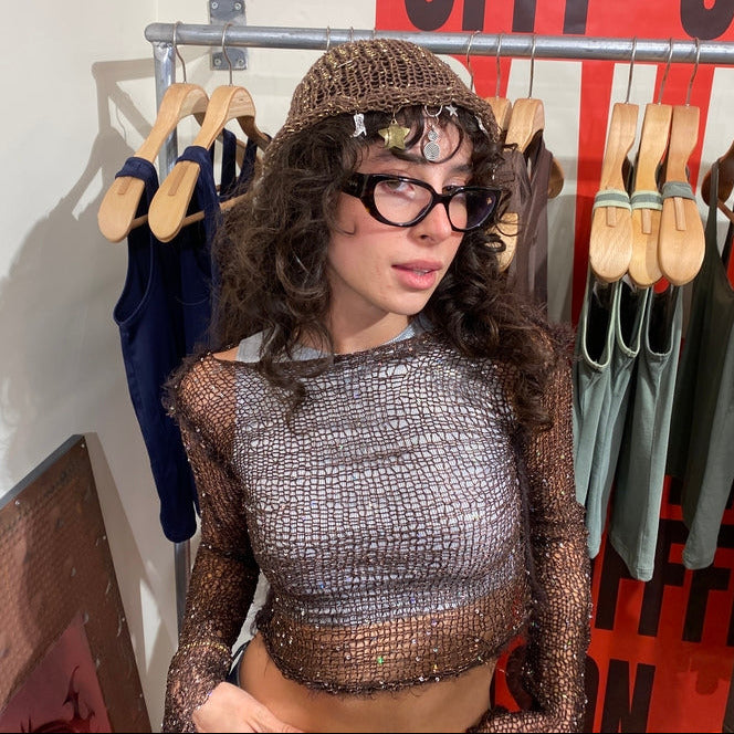 Brown Glitter Top