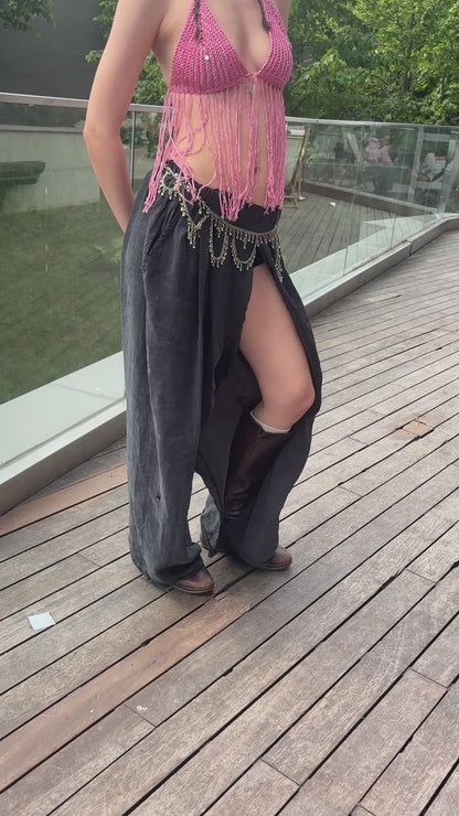 Pink Fringe Top
