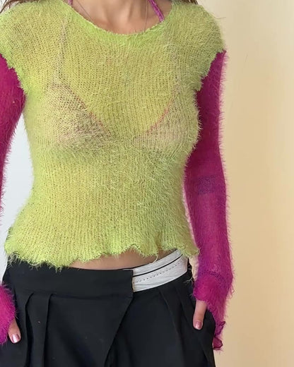 Lime Shock Knit Sweater