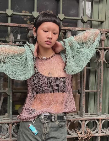 Moon Messy Web Knit Sweater