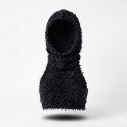 Black Fur Knit Top