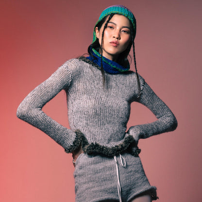 Grey Fur Knit Sweater